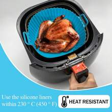 3 件套空气炸锅硅胶锅、空气炸锅硅胶篮碗、适用于 3 至 5 夸脱空气炸锅的硅胶烤盘锅、可重复使用的烤盘烤箱配件、硅胶空气炸锅内胆、空气炸锅配件 - 彩色 - 查看 9