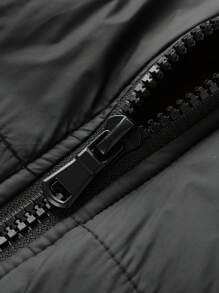 Men's Thick Hooded Padded Coat Coat For Winter - Black - View 3