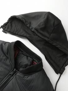 Men's Thick Hooded Padded Coat Coat For Winter - Black - View 6