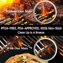 4pcs BBQ Grill Mat Non-Stick Mat Heat Resistant Grill Mat Outdoor Baking Reusable Barbecue Party Mat