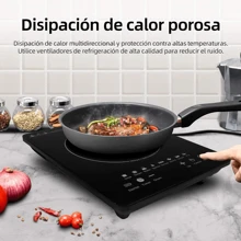 Electric Magnetic Induction Grill, Electric Induction Stove Touch Control, 2200W, Portable Induction Cooker With 8 Automatic Programs And Timer, Energy Saving - 黑色 - 查看 2
