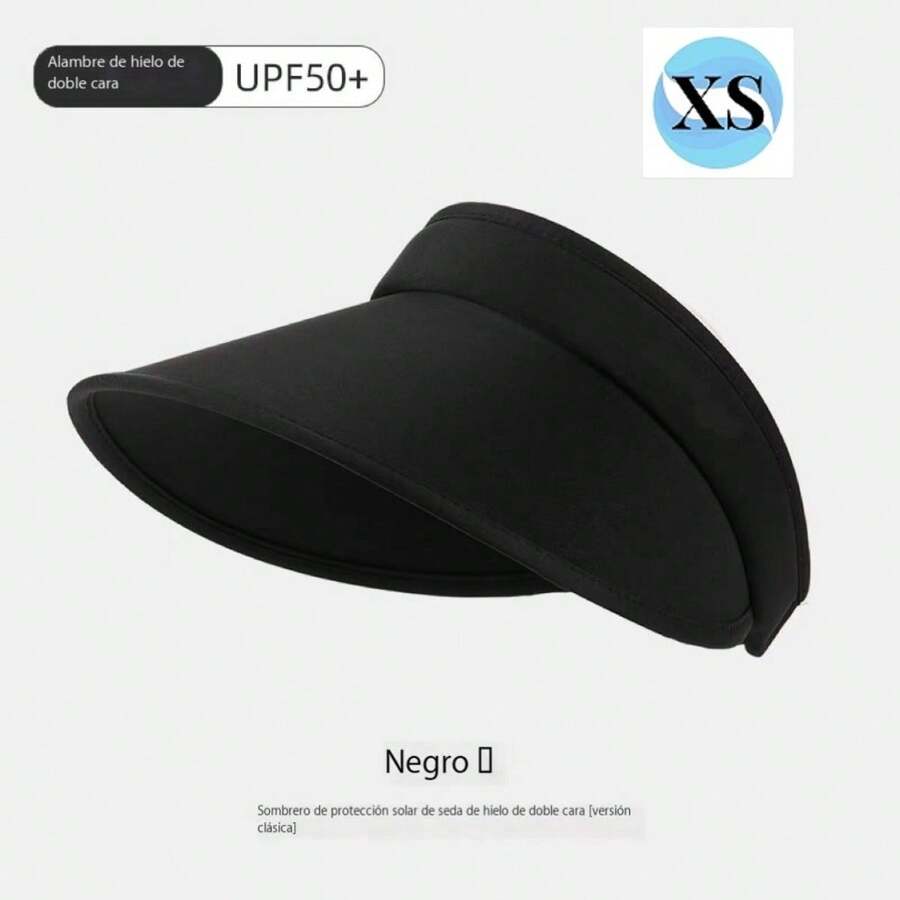 Sombrero de sol de seda de hielo - Negro - Ver 1