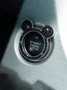 1pc Crystal Bling Car Engine Start Button Decorative Sticker