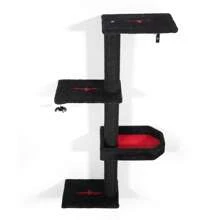 5 piezas de muebles góticos para gatos montados en la pared, conjunto de muebles de lujo para gatos, trepador para gatos, estante de pared para gatos con árbol para gatos, casa para gatos, rascador para gatos, puente para gatos y percha para gatos, área de juegos para gatos DIY para dormitorio, sala de estar. - Rojo negro - Ver 5