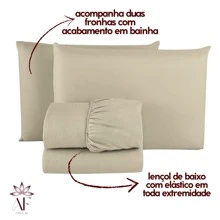 Bedsheet 180 Thread Count Double Queen King 03 Pieces Single 02 Pieces Plain Colorful Large With Elastic All Around Two Pillowcases With Hem Soft Velvety Satin Touch - Màu be - Xem 3