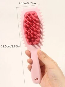 1 pieza Cepillo multifunción para lavar el cabello, cepillo de champú de mango largo para uso en salón para limpieza profunda y rizado/peinado, peine para cabello mojado y seco peines peine pelo cepillo pelo de peines cepillo pelo - Multicolor - Ver 5