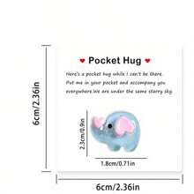 1 件，可爱大象口袋拥抱，可爱树脂动物装饰，带鼓励的贺卡，减压玩具，生日婚礼派对的母亲节礼物，家居装饰，房间装饰，节日装饰用品，圣诞节 - 彩色 - 查看 2