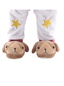 1 paire de chaussures poupée en peluche de forme animale mignonne pour poupées de 18 pouces, modèle cochon/tigre/lapin, chaussures de poupée, chaussures de bébé poupée