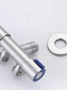 Double Outlet Valve For Faucet, Kitchen, Bathroom, Silver Color - Silver - View 3
