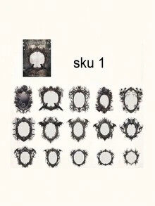 15pcs Exquisite Vintage Photo Frame Stickers - PET Waterproof Stickers, Halloween Theme Stickers, Handmade DIY Decorative Splicing Stickers, Back-To-School Learning Stationery & Gift Wrapping Decorative Stickers, For Halloween Party