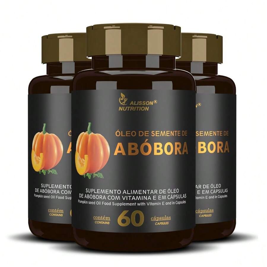 Pumpkin Seed Oil 3x60 Softgel Capsules Imported Raw Material Alisson Nutrition - 0 - Ver 1
