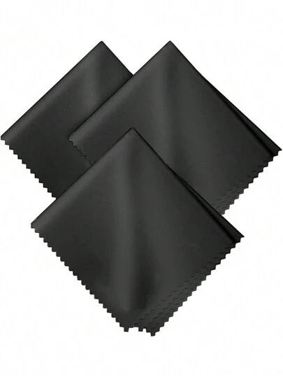 1pc Ultra Fine Fiber Microfiber Cloth, Black Color For Smartphone, Glasses, Lens & Screen Cleaning