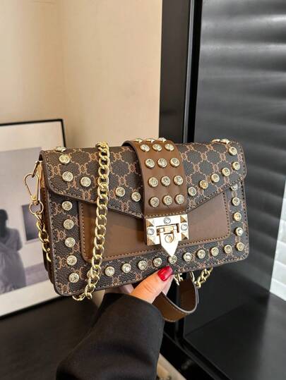 Fashionable Versatile Vintage Middle-Aged Women Shoulder Bag Crossbody Bag