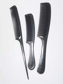 Kit With 3 Basic Hair Combs Detangling Hairstyles - 黑色 - 查看 4