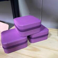 Portable Travel Zippered Jewelry Box/Organizer - 紫色 - 查看 2