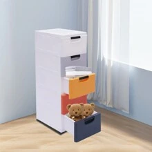5 Drawers Stackable Clothes Storage Box Vertical Multi-Purpose Organizer Stand - Multicolor - View 4