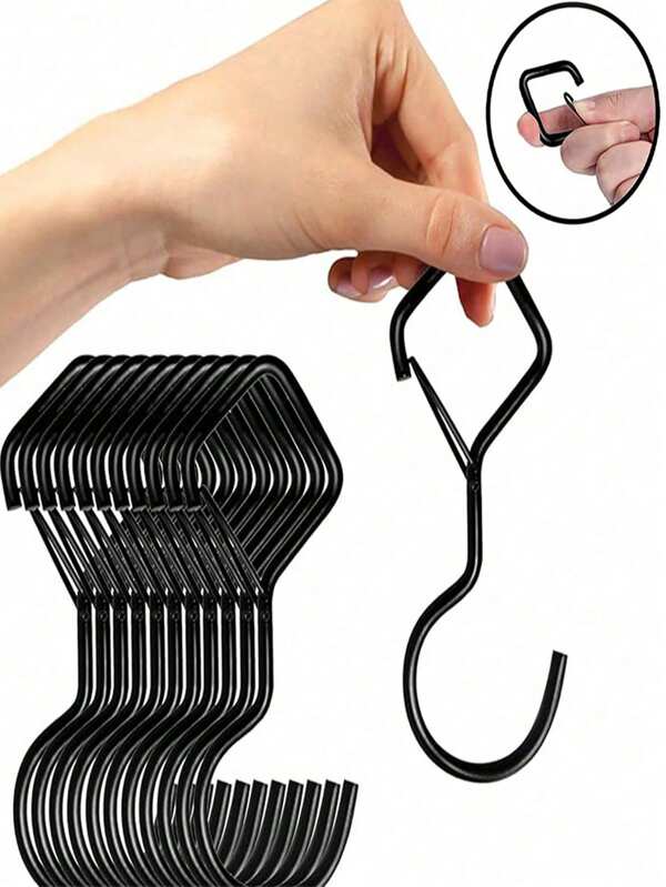 5 Stück schwere S-förmige Haken mit Verschlussdesign, rostfreie Metallhaken zum Aufhängen mit Schnalldesign, Küchen- und Kleiderschrank-Aufhängehaken, geeignet für Pflanzen, Töpfe, Handtücher und Taschen, Hängepflanzen, Küchenutensilien und mehr
