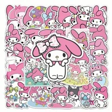 50pcs  PVC Stickers Waterproof Decorative Stickers Fun Valentine's Day Gifts Badtz-Maru Pompompurin Mimmy Hangyodon Sam Rilakkuma Tuxedo Double Star Melody  Big Eared Dog Big-Eyed Frog