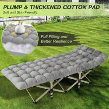 Camping Bed / Camping Cot For Adults, Portable & Foldable Folding Cot Bed With 4" Cozy Mattress, Easy-To-Carry, Heavy Duty Travel Bed For Camp, Tent, Outdoor & Indoor