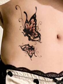 1pc Waterproof Colorful Butterfly Fairy Tattoo Sticker, Suitable For Hands And Legs, Unisex - Multicolor - View 4