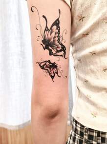 1pc Waterproof Colorful Butterfly Fairy Tattoo Sticker, Suitable For Hands And Legs, Unisex - Multicolor - View 3