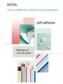 Solid Color Self-Adhesive Wallpaper - Waterproof And Moisture-Proof, Suitable For Dorm And Home Decor - Multicolor - View 11