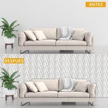 Paneles Decorativos 3D para Pared, 12PCS Pegatinas para Pared Decoracion de PVC Impermeable 50x50cm,Decorativos Para Paredes para Hogar,Oficina,Sala De Estar con Cinta de Doble Cara 30M - Blanco - Ver 6