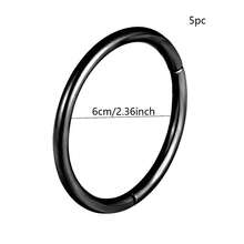 5pcs Stainless Steel Hinged Segment Ring Nose Septum Lip Piercing Jewelry Set Halloween - Multicolor - View 4