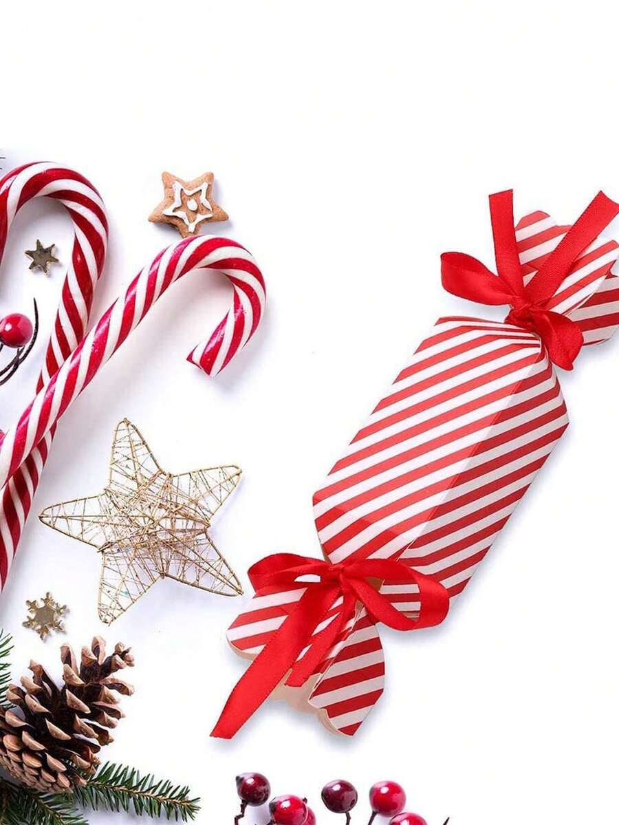 50 件装圣诞糖果盒丝带红盒装饰派对礼品盒婚礼派对包装 - 彩色 - 查看 1