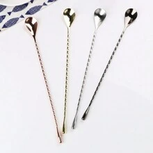 Stainless Steel Mixing Spoon Spiral Pattern Bar Teadrop Spoon Bartender Tools Stir Spoon 30/40cm Bar Tool, For Outdoor, Camping - Multicolor - View 5