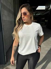 OUVERSIZE Women's Blouse Elegant Embroidered Tshirt - 白色 - 查看 2