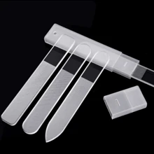 A Set Of 3 White Transparent Glass Nail Files, Suitable For Polishing And Grinding Nails And Exfoliating