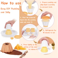 4 件/套带盖布丁模具、Abs 塑料果冻模具、塑料奶冻模具、烘焙工具、厨房小工具、奶冻模具甜点托盘塑料糖果盘水果果冻模具布丁模具，非常适合制作时尚形状的蛋奶冻、牛奶布丁甜点、奶冻和果冻等。 - 白色 - 查看 4