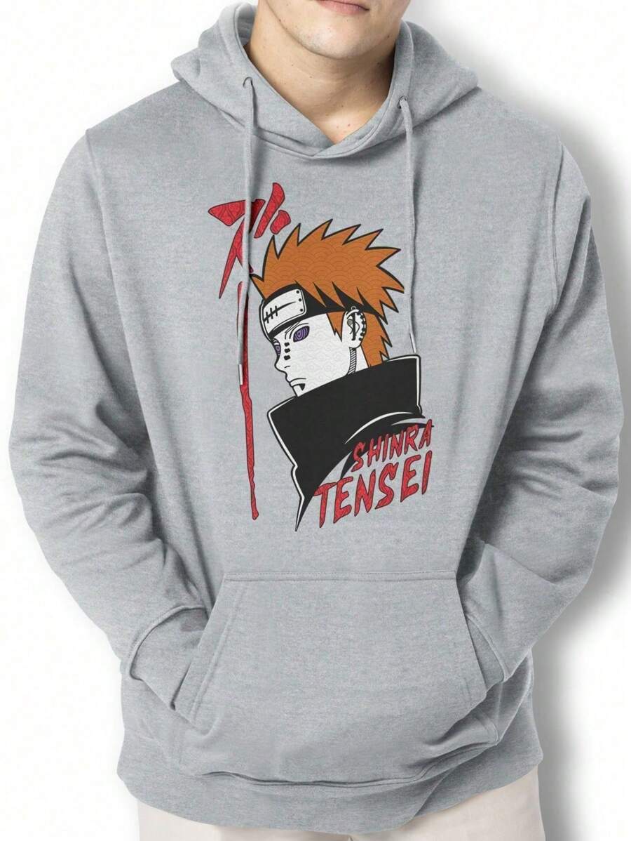 Sweatshirt Pain Shinra Tensei Kangaroo Blouse WPJ1 - Màu Xám nhạt - Xem 1