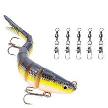 8 Segment Swimbait Lures Fishing Lures Hard Bait Minnow VIB Lure With Treble Hook Life-Like Swimbait Fishing Bait 3D Fishing Eyes Popper Crankbait Vibe Sinking Lure For Bass Trout Walleye