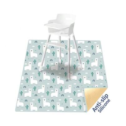 婴儿防溅垫，适用于高脚椅下，43.3 X 43.3 英寸 Boho Splash，防水可洗防溅垫，防滑地板保护垫