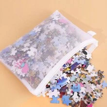 Baby Room Toy Storage Bag, Block Storage Bag, Puzzle Toy Sorting And Organizing Magic Bag, Mesh Bag Zipper Bag, Outing Toiletries Storage Bag Love Valentine - Multicolor - View 5