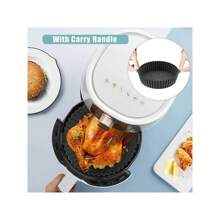 3 件套空气炸锅硅胶锅、空气炸锅硅胶篮碗、适用于 3 至 5 夸脱空气炸锅的硅胶烤盘锅、可重复使用的烤盘烤箱配件、硅胶空气炸锅内胆、空气炸锅配件 - 彩色 - 查看 5