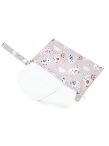 2个卡通印花湿巾袋和尿布袋 - 彩色 - 查看 6