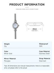 Folli Follie 女士手链腕表小号银色腕表时尚纤薄模拟石英休闲装女孩妻子奢华礼品 - 銀色 - 查看 3