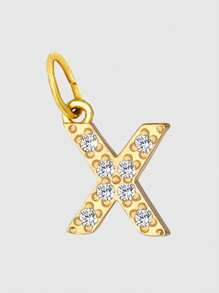 Diamday 1 件钻石字母吊坠 女士 DIY 项链手链珠宝制作周年纪念礼物 - 金色 - 查看 35