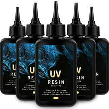 Resina UV - Kit de resina UV transparente de cristal de tipo rígido atualizado de 100/200/300g, para fabricação de joias artesanais