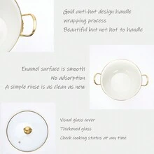 1 个 18cm/20cm/22cm/24cm/26cm 厚搪瓷双柄汤锅，复古蜻蜓花卉图案，带透明盖子，大容量家用多用途锅，燃气灶和电磁炉，适合家庭聚会和派对，四季使用海鲜煮 - 蜻蜓花 - 查看 10