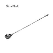 Stainless Steel Mixing Spoon Spiral Pattern Bar Teadrop Spoon Bartender Tools Stir Spoon 30/40cm Bar Tool, For Outdoor, Camping - Multicolor - View 12