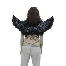 1pc Black/White Angel Feather Wings, Halloween Costume Accessory, Cosplay Prop - Multicolor - View 6