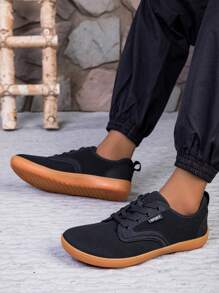 Minimalistische, flache Sportschuhe für Damen mit weiter Passform, lässige Outdoor-Sneaker zum Schnüren, bequeme Low-Top-Sportschuhe