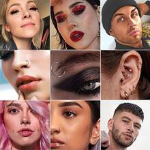 5pcs Stainless Steel Hinged Segment Ring Nose Septum Lip Piercing Jewelry Set Halloween - Multicolor - View 12