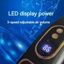 USB Neck Fan, Air Conditioner Fan, Portable Fan, Silent Continuous Operation Without Heat, With Display Screen, 5-Level Air Cooling Adjustment, Colorful Light And Long-Lasting Battery, Essential Back-To-School Supplies For Outdoor Sports, Travel, And Summer - Black - View 4