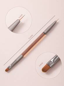 1 Bút vẽ móng tay phong cách Nhật Bản màu nâu với hai đầu, dùng để tạo hoặc vẽ màu chuyển sắc, thích hợp sử dụng tại nhà và tại tiệm, cọ vẽ móng tay cho các đường vẽ dài, chi tiết nhỏ, vẽ tinh xảo - màu nâu - Xem 3