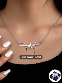 Dây chuyền tên nhịp tim cá nhân hóa cho cặp đôi, dây chuyền xích vai tùy chỉnh bằng thép không gỉ màu vàng 2 tên Quà tặng trang sức cho cặp đôi, vợ, trang sức bãi biển, kỷ niệm, giáng sinh, halloween, ngày của mẹ Quà tặng cao cấp - Bạc - Xem 1